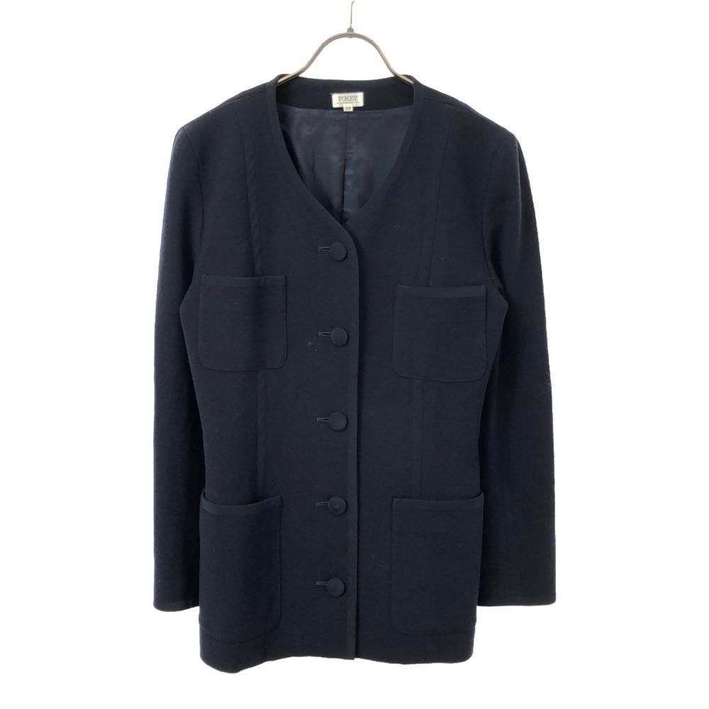 *美品* フォクシー FOXEY ノーカラージャケット　38 フォクシー ブティック 日本製 ノーカラージャケット 38