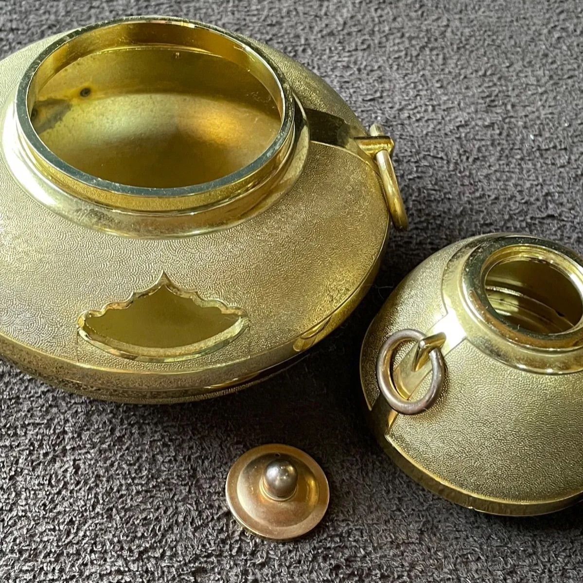 金メッキ 香炉 24KGP お香 仏壇 三足 線香立て 高さ15cm 横15cm - メルカリ