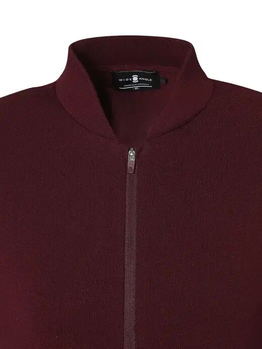 W.ANGLE ワイドアングル レディース フルジップアップ ニット セーター ワイン 85 90 95