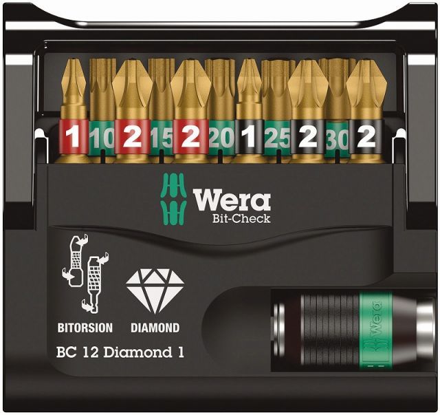 Wera1 4 バイトーションダイヤモンドビットチェックBit-Check 12 Diamond1 057421