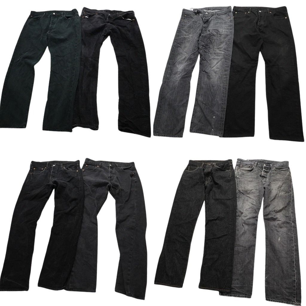 古着卸 リーバイス 501 デニム ブラックデニム パンツ 8枚セット メンズ 30 |32 |33 |36 |38 フェード 古着 NA6495