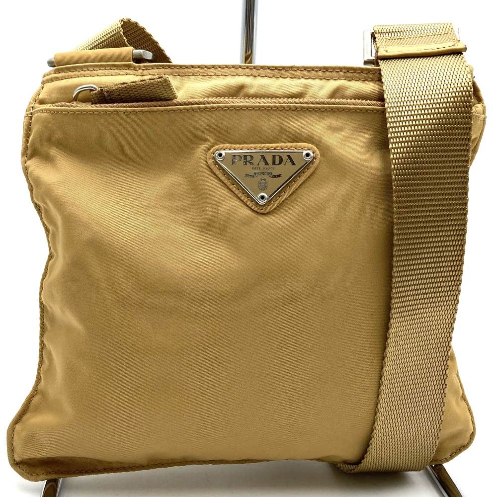 PRADA プラダ ショルダーバッグ 斜め掛け ミニショルダー ベージュ ナイロン メンズ レディース ファッション カジュアル