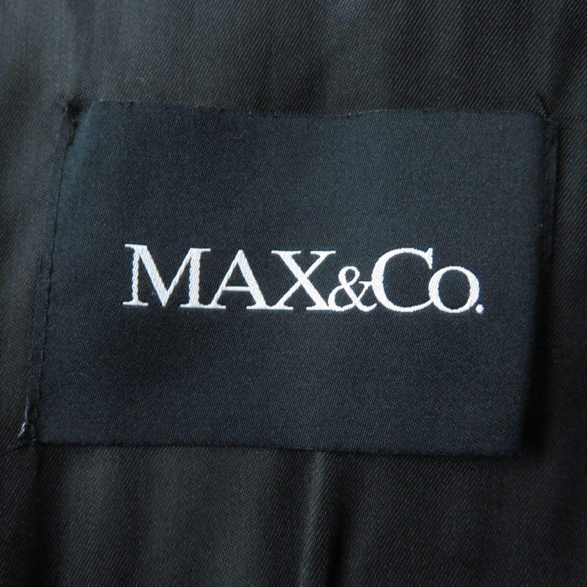 極美品☆正規品 Max&Co. マックスアンドコー ヘリンボーン柄 ダブルブレスト アルパカ×モヘア混 ウールコート ブラック×ホワイト 38　 J07-st30329-541