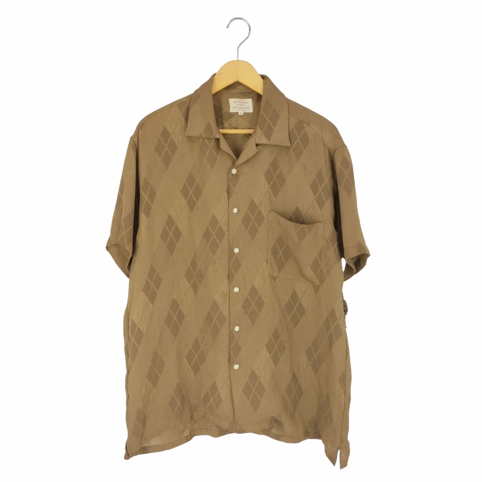 ユーズドフルギ USED古着 総柄 ポリエステル オープンカラーシャツ