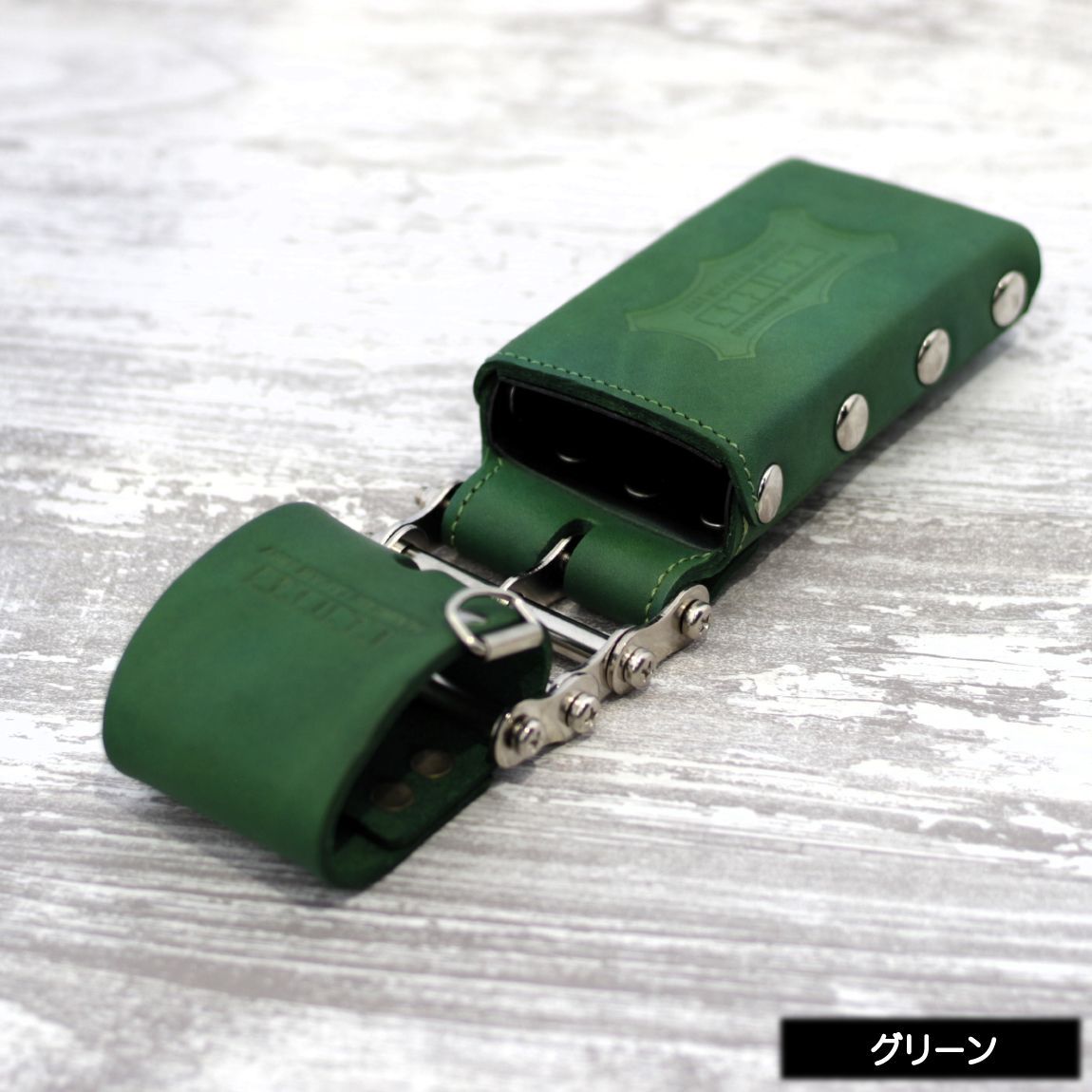 ニック ニックス 3連結チェーン鳶レベルホルダー 【総ヌメ革 カスタム