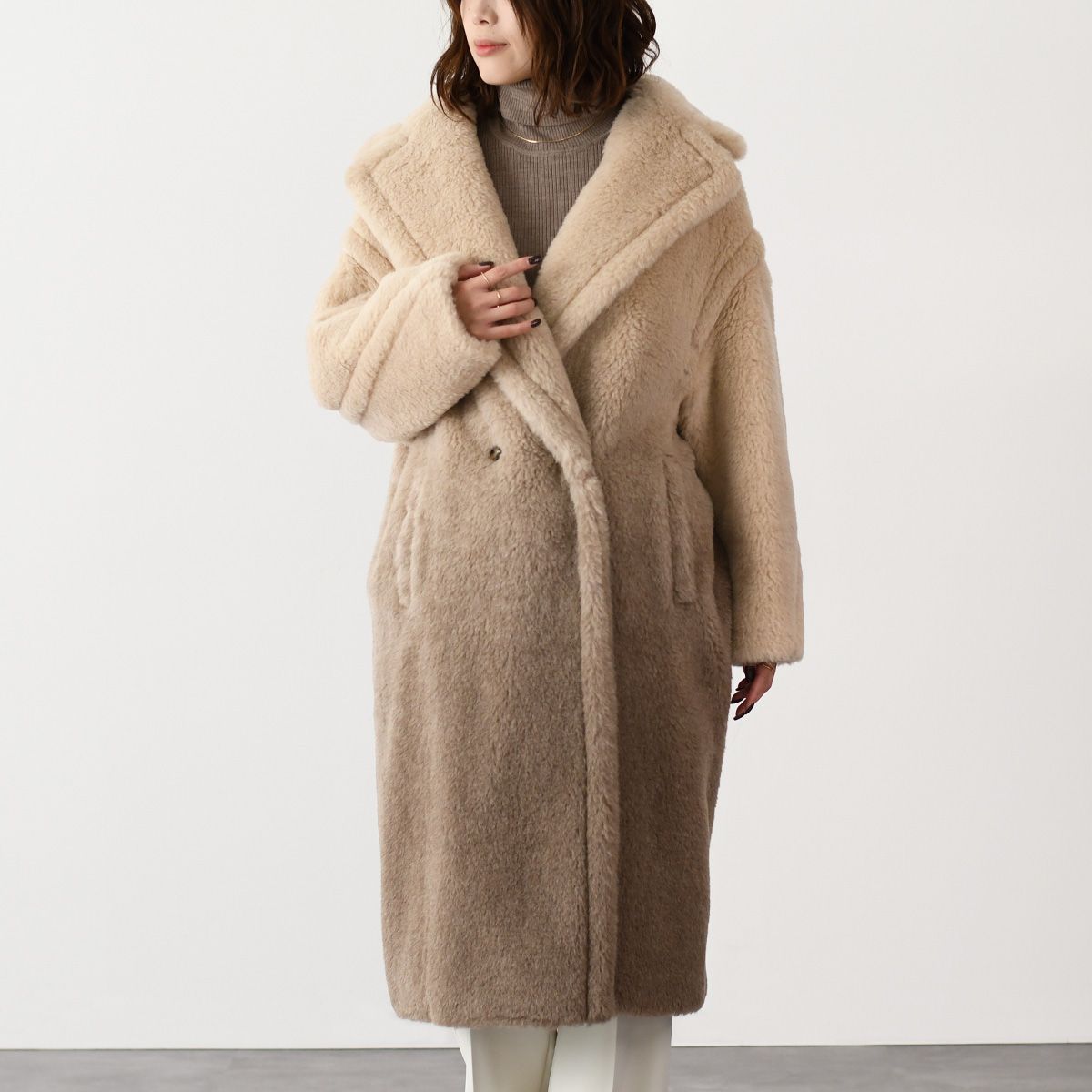 MaxMara コート フード付き ベージュ Max Mara マックスマーラ アウター ロングコート GATTO