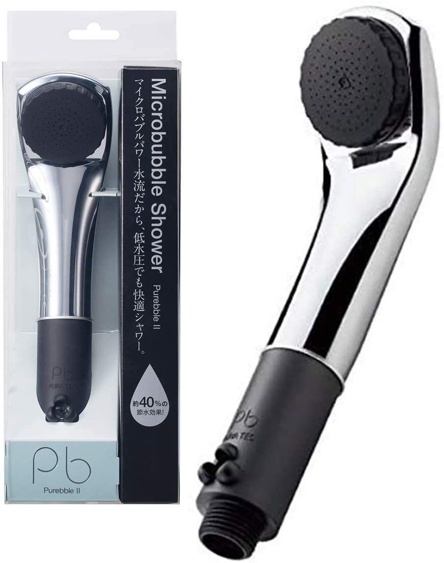 ピュアブルII シャワーヘッド マイクロナノバブル 日本製 軽いヘッド 敏感肌にも優しい ファインバブル ナノバブル シャワーヘッド 正規品 メタル ダークグレー