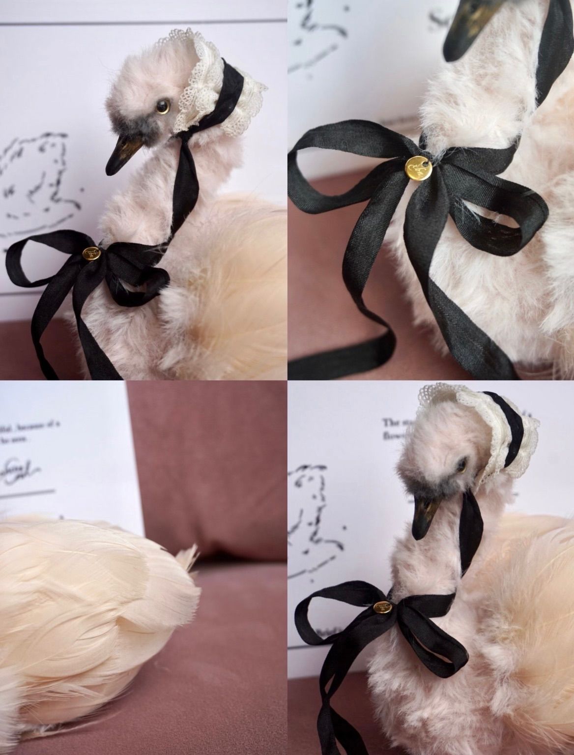 ブライス ob11 ドール 人形 海外作家様 撮影道具 飾り スワン ブライス ob11 ドール 人形 海外作家様 モールアート 撮影道具