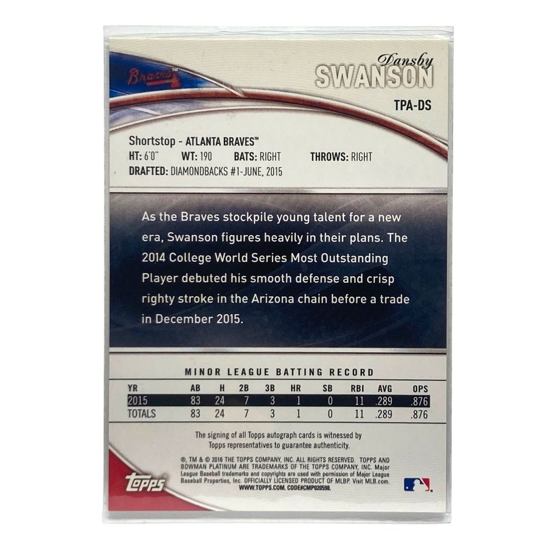 TOPPS MLBカード BOWMAN PLATINUM DANSBY SWANSON BRAVES 18/75