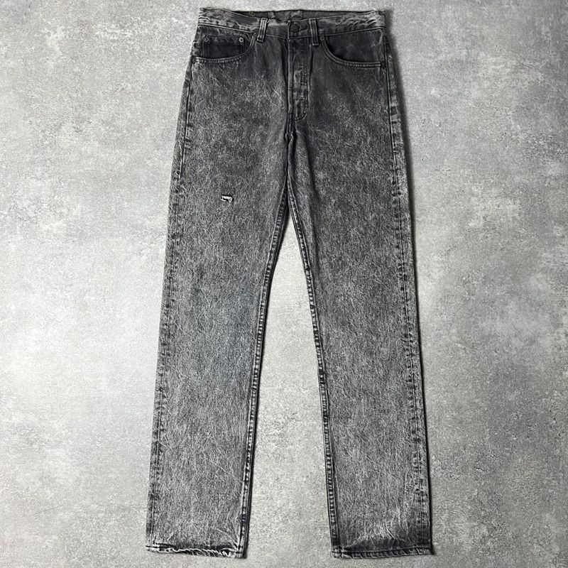 90s USA製 Levis 501 0686 先染め ケミカルウォッシュ ブラック デニム パンツ 31 34 / 90年代 アメリカ製 リーバイス オールド ジーンズ ジーパン 黒