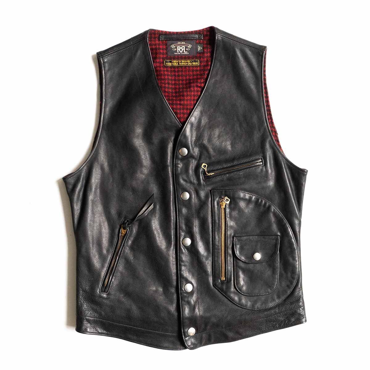 名作】RRL 【REYNOLDS VEST】S レザー ベスト ラルフローレン 2403425 