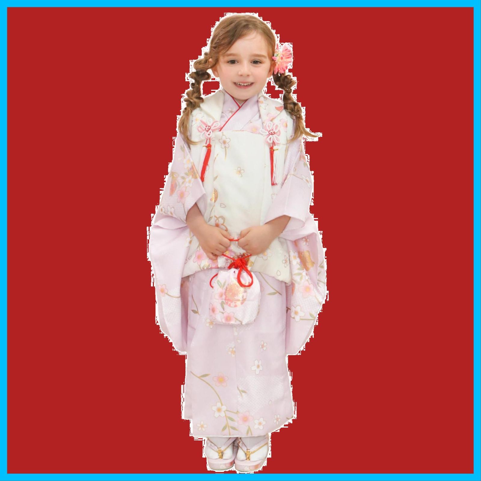 女の子 3歳 着物 セット 七五三 被布 小物 キョウエツ フルセット 753 KYOETSU くすみ