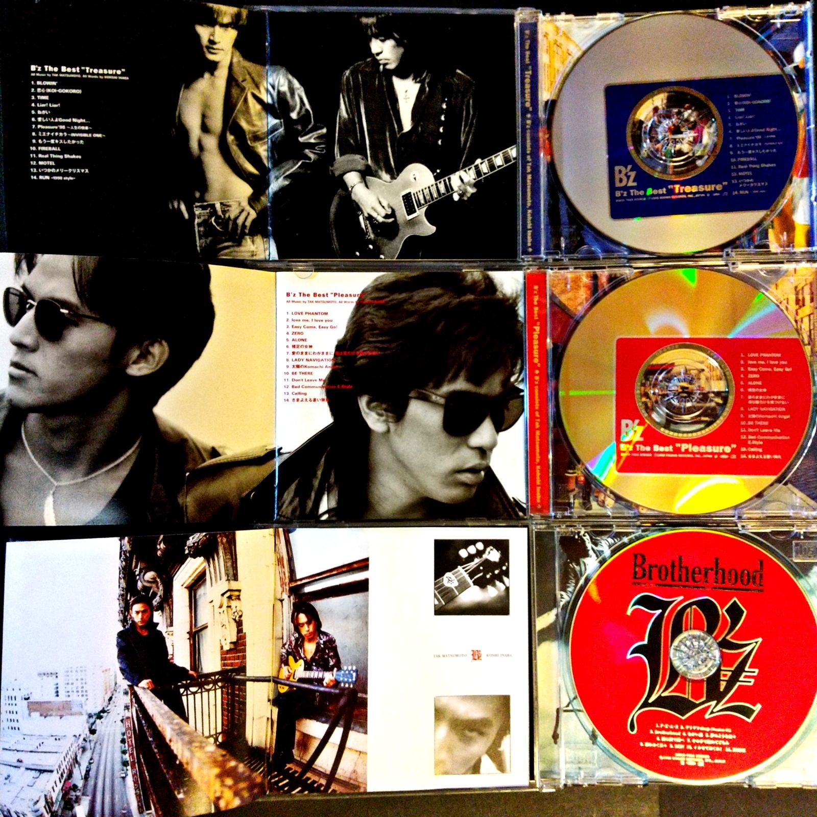 B'z アルバム3点セット 💿️The Best pleasure 金盤💿️The Best Treasure 銀盤💿️Brotherhood