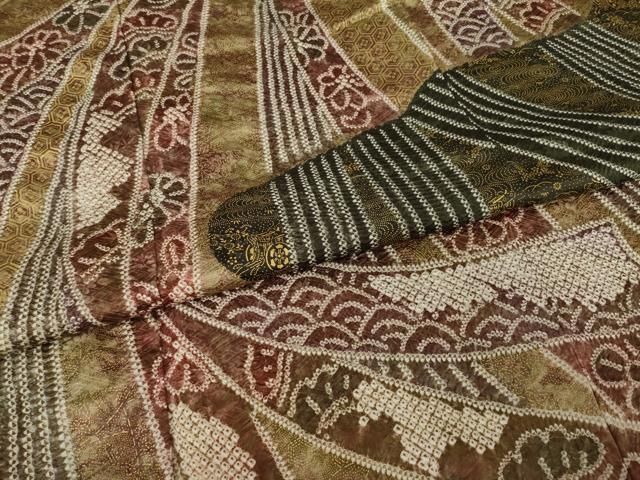 平和屋着物○訪問着 絞り 蔓帯花文 正絹 逸品 未使用 AAAZ3735ck