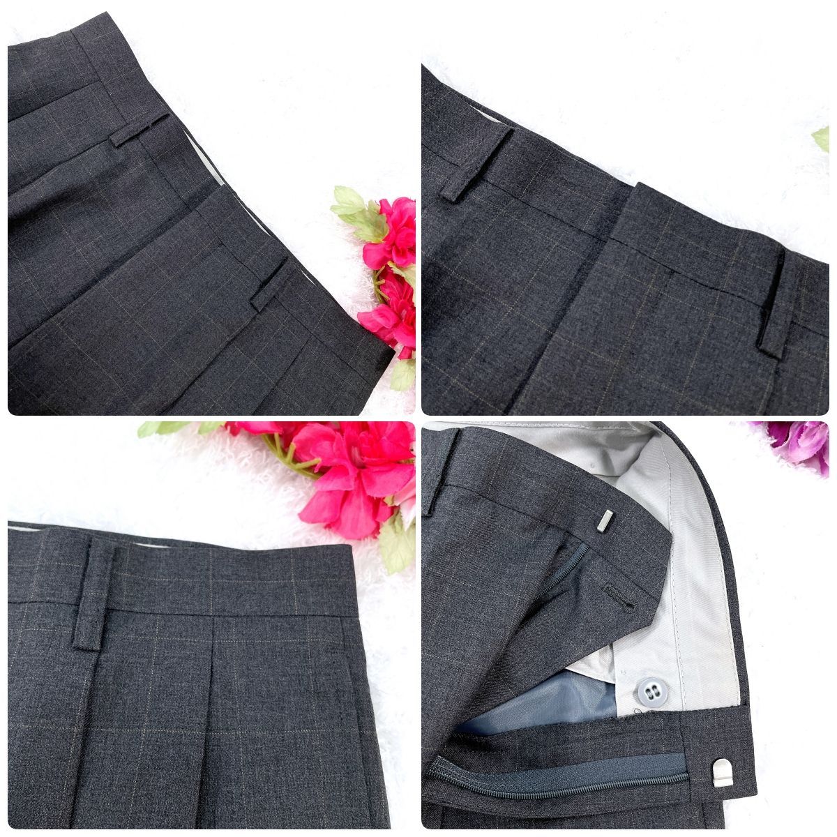 三峰 ミツミネ ロロピアーナ セットアップ スーツ チェック ネイビー