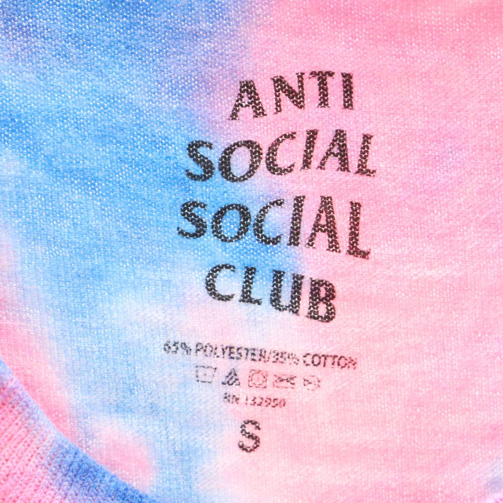 ANTI SOCIAL SOCIAL CLUB (アンチソーシャルソーシャルクラブ) ロゴプリント タイダイ 半袖カットソー Tシャツ ピンク/ブルー