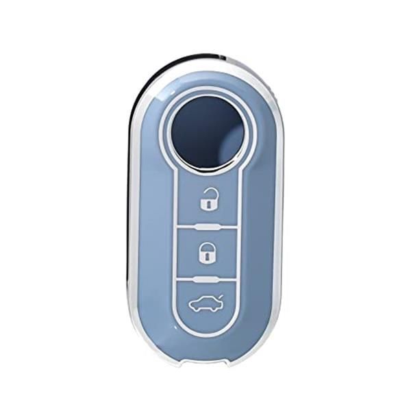 Silver Blue [OFFCURVE] フィアット用 スマート キーケース キーカバー 耐 スクラッチ防止 キーホルダー オシャレ 手触りいい  電波障害なし Fiat 500/500C/500L/500X リモコンキー ケース 車用 TPU素材 - ビックショップ - メルカリ