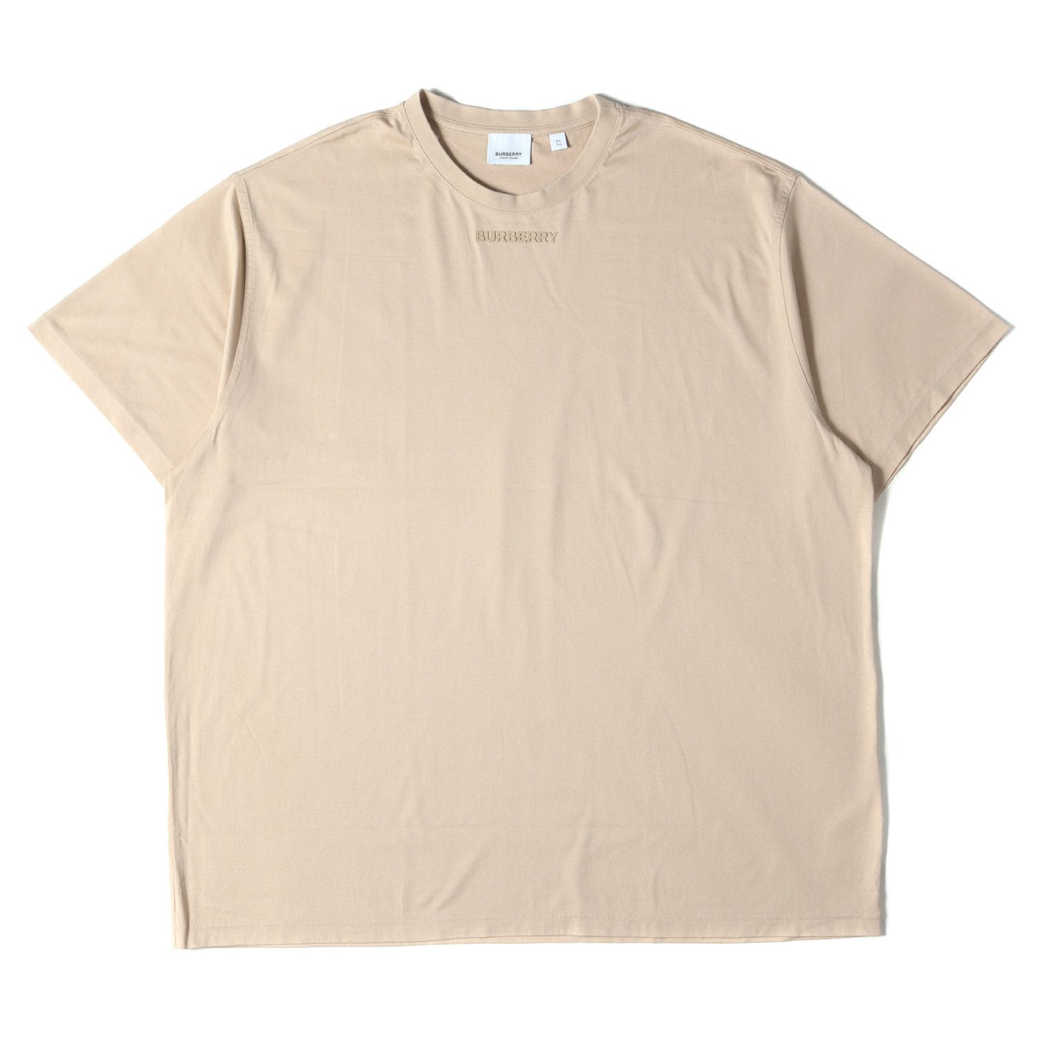 美品 BURBERRY バーバリー Tシャツ サイズ:XL 22SS ラバーロゴ バック グラフィック オーバー サイズ クルーネック 半袖Tシャツ  ビッグシルエット ベージュ トップス カットソー【メンズ】 - メルカリ