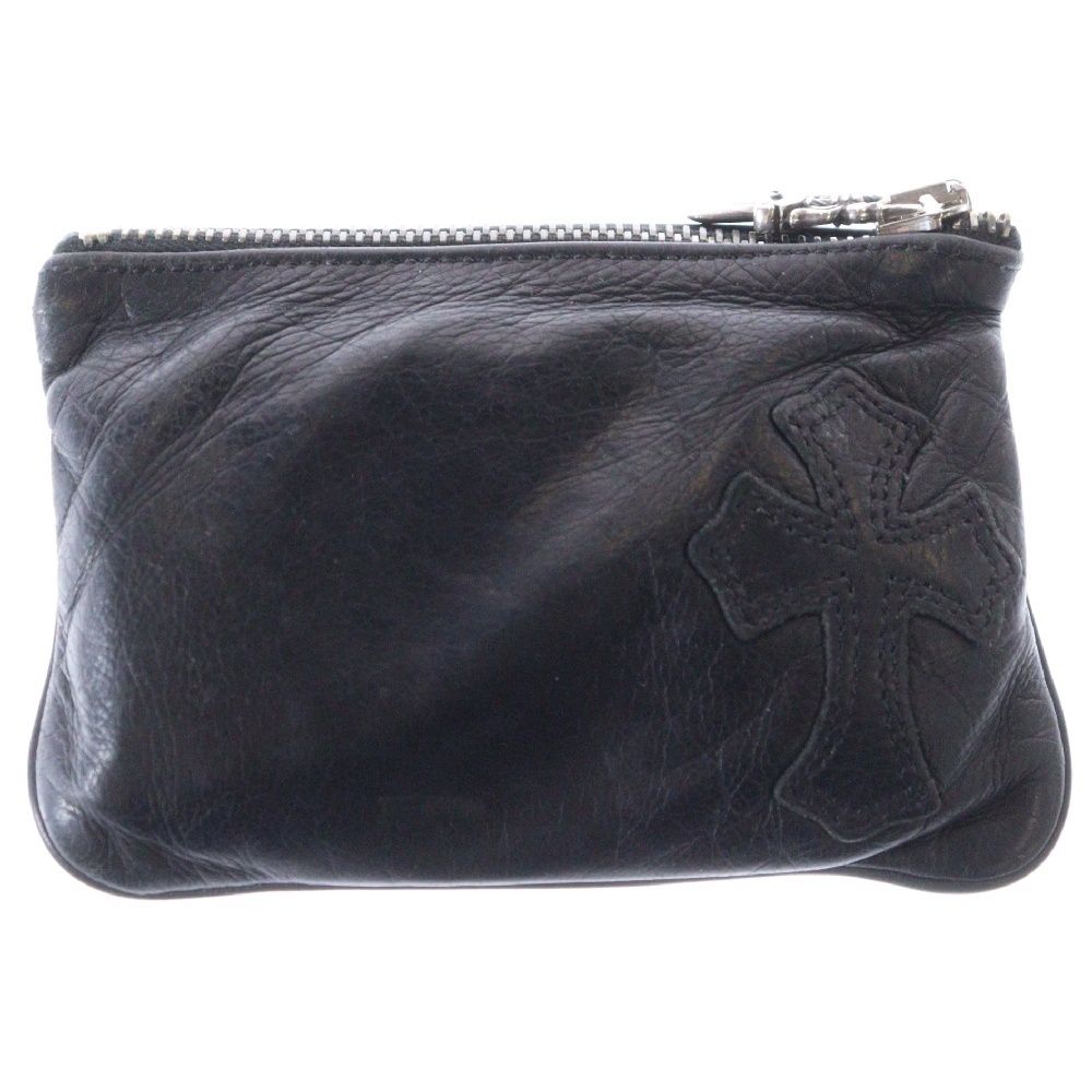 CHROME HEARTS チェンジパース レザークロスパッチ ケース CHROME HEARTS (クロムハーツ) ZPR CHG PURSE ジッパーチェンジパース