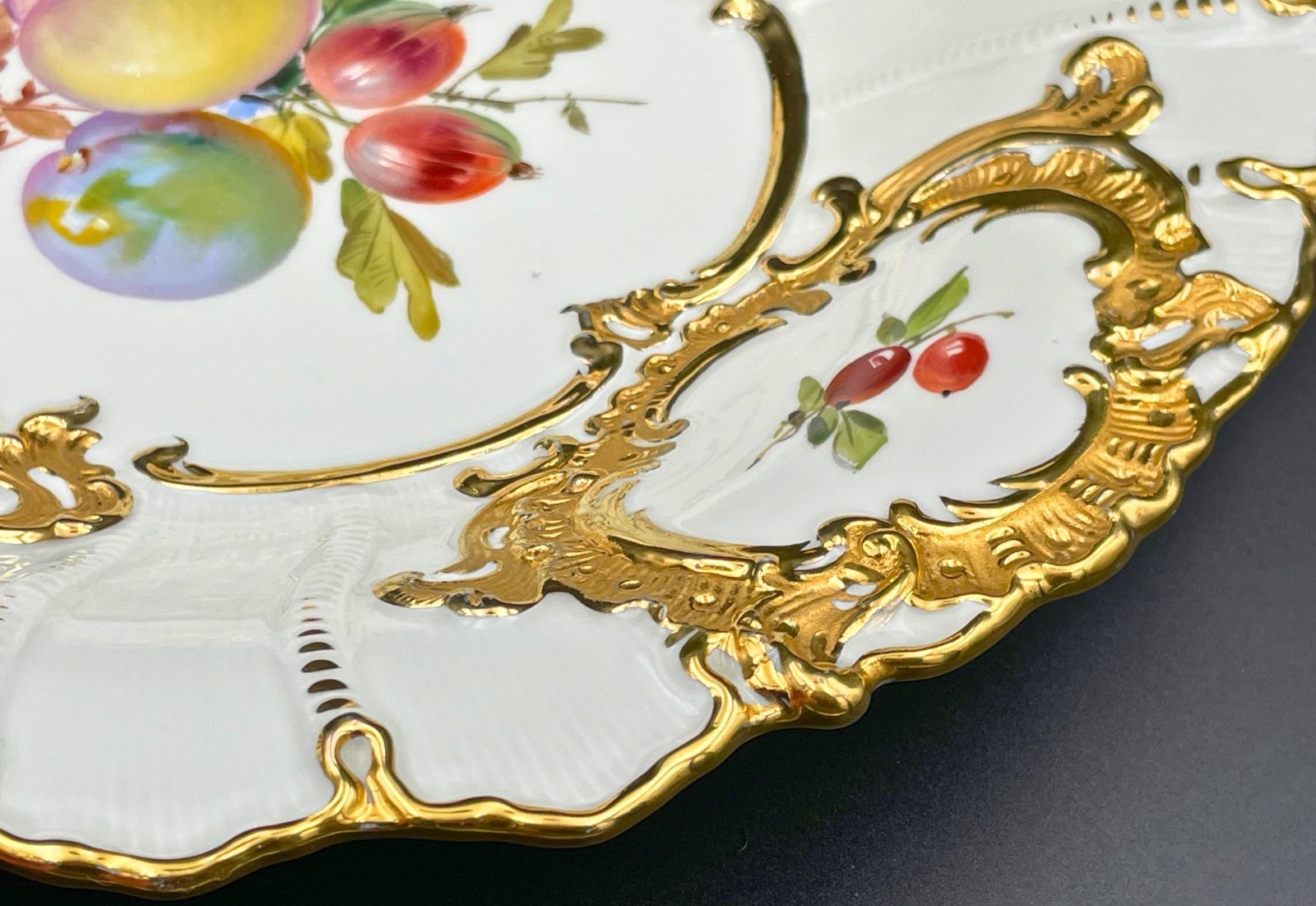 希少】Meissen（マイセン）一級品 フルーツ文様 大皿 29.5cm