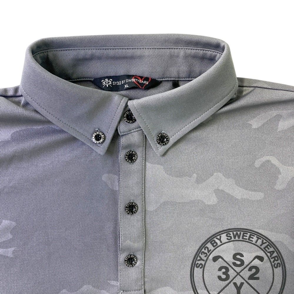 サイズ：XL SY32 BY SWEET YEARS GOLF エスワイサーティトゥ  長袖ポロシャツ ボタンダウン  ホワイト系 [240101360485] ゴルフウェア メンズ ストスト サイズ：XL SY32 BY SWEET YEARS GOLF エスワイサーティトゥ