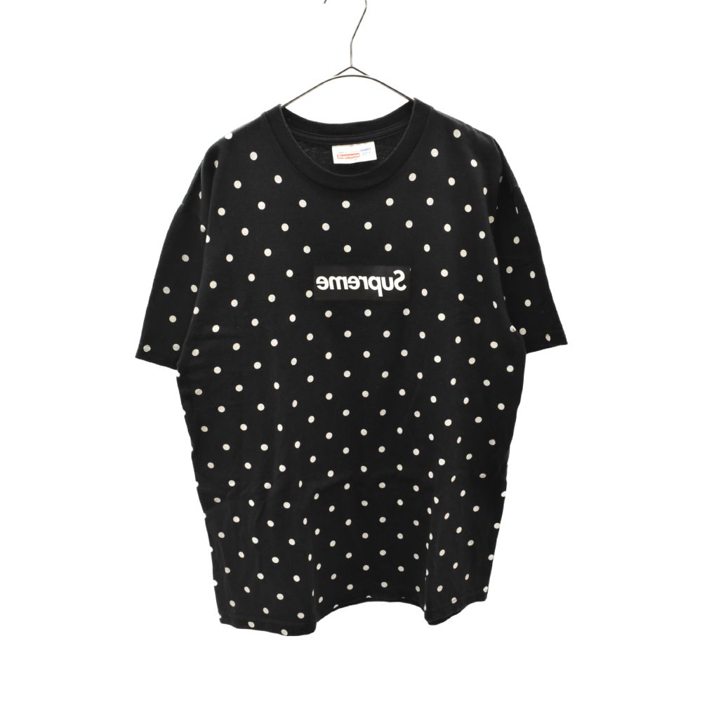 SUPREME (シュプリーム) 12SS×COMME des GARCONS SHIRT Box Logo Tee×コムデギャルソンコラボ  ドットミラーボックスロゴ半袖Tシャツ ブラック