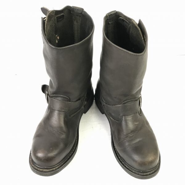 90s ビンテージ CLASSIC GEAR スチールトゥ 本革 グッドイヤー製法 エンジニアブーツ 38 24.0 暗茶 ◆WB22-10