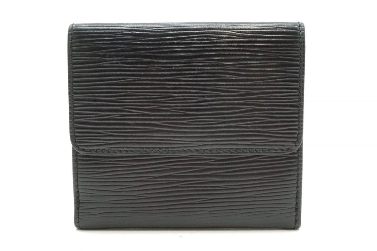 ルイ ヴィトン Wホック 三つ折り財布 サイフ エピ ポルトモネビエ カルトクレディ 黒 ブラック Louis Vuitton 3953k