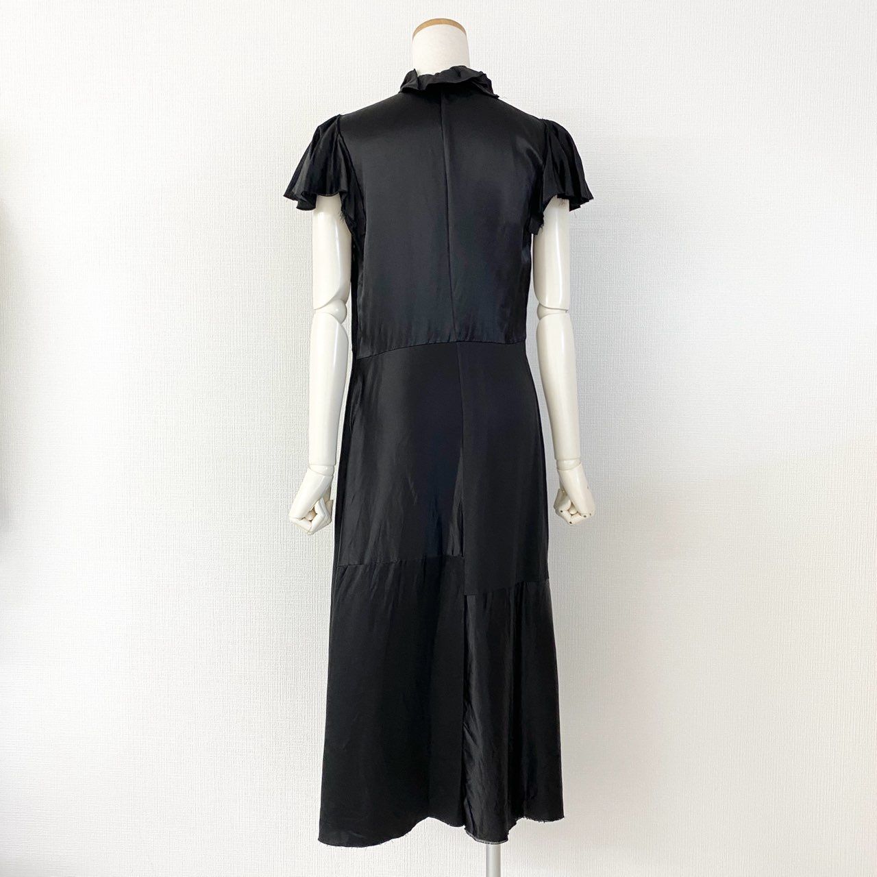 48a30 BALENCIAGA バレンシアガ シルクフリルドレス ワンピース  