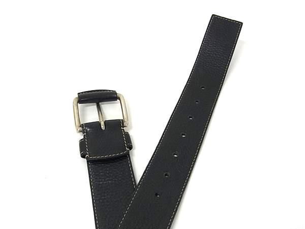 LOEWE ロエベ ベルト - ブラック レザー ユニセックス シルバー金具 美