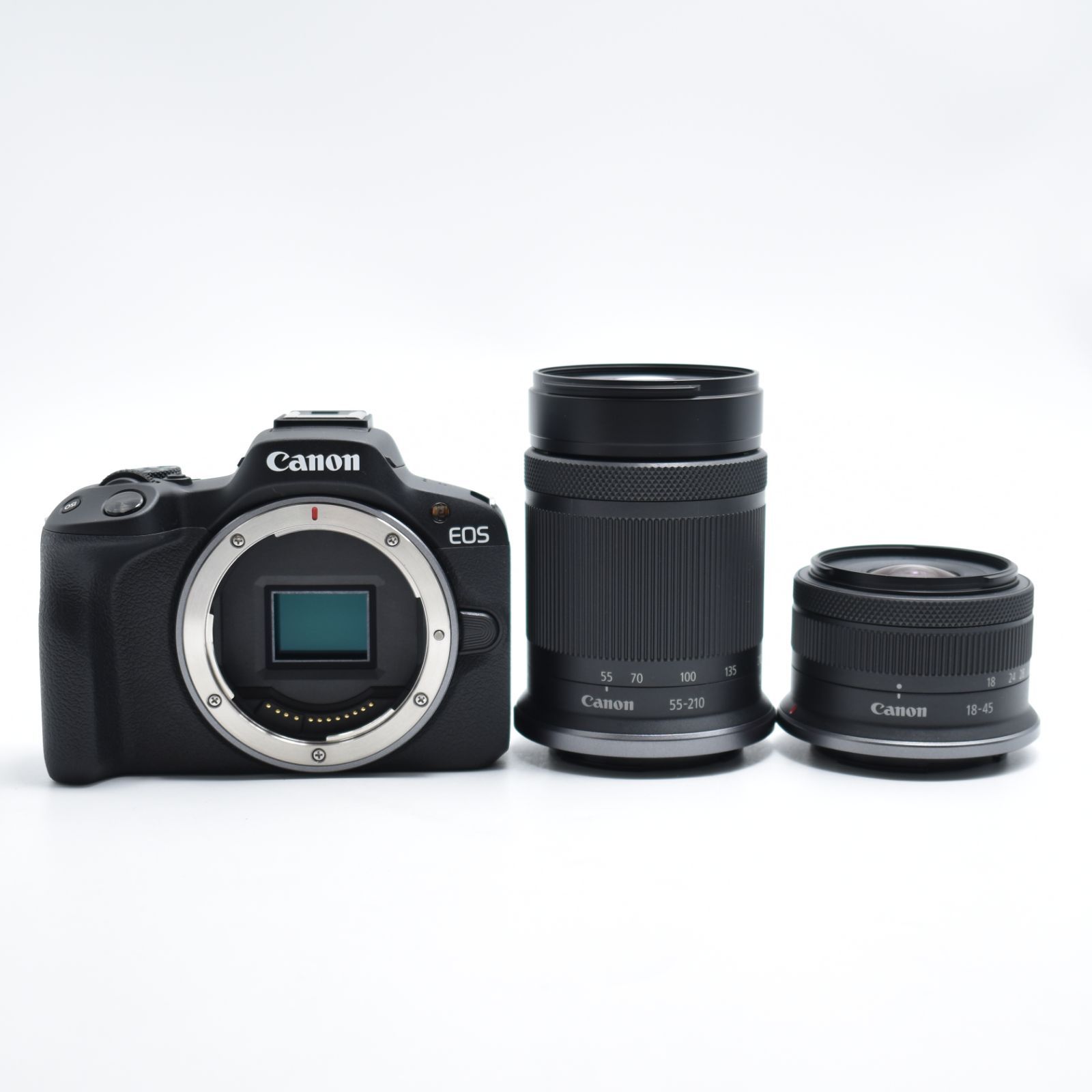 B 9552 Canon ミラーレス一眼カメラ EOS R50 ダブルズームキット RF-S18-45 RF-S55-210 ブラック APS-C 約375g EOSR50BK-WZK WWW_NOITHATQUANGTHANH_NET