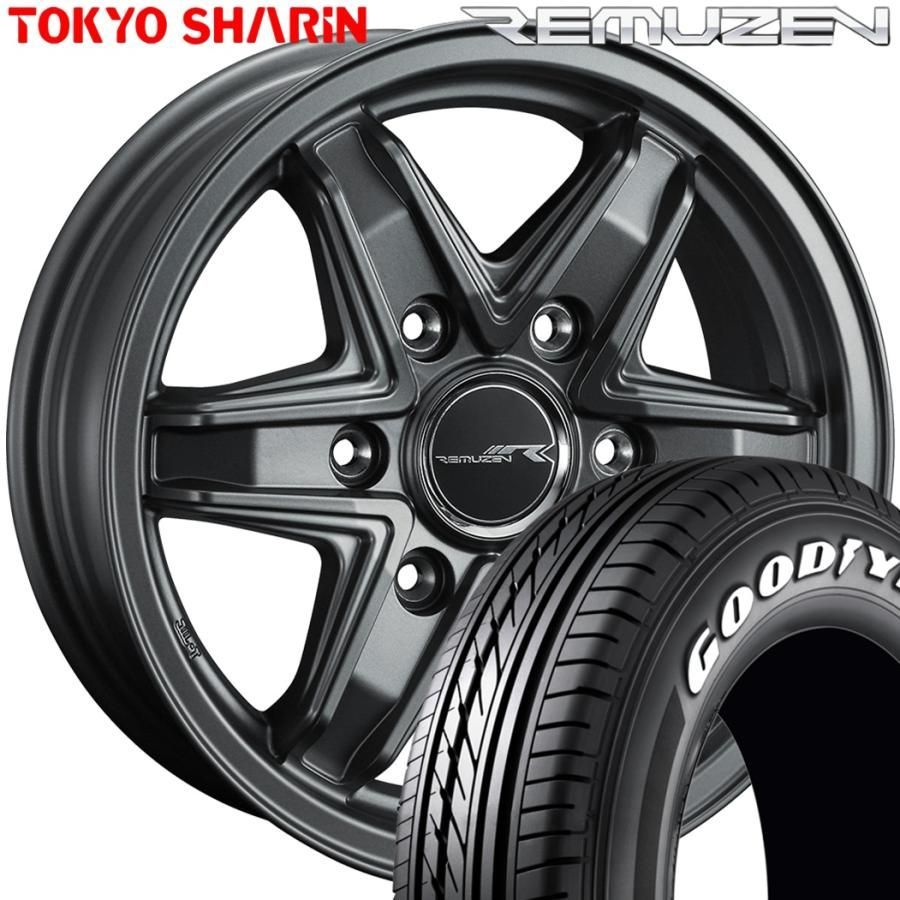 期間 ラジアル TOKYO SHARIN 東京車輪 REMUZEN レミューゼン 15ｘ6.0 ＋33 6H 139.7 マットガンメタ ｘ４本 GY EAGLE 1 ナスカープラス 195 80R15