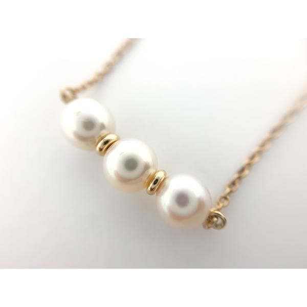 TASAKI 田崎 タサキ K18 18金イエローゴールド アコヤパール 3P 真珠