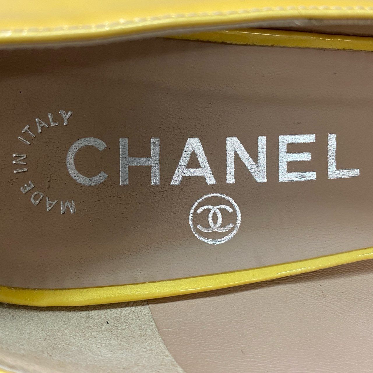 1d21 CHANEL シャネル ココマーク オープントゥ エナメル 1d21 CHANEL シャネル ココマーク オープントゥ エナメル