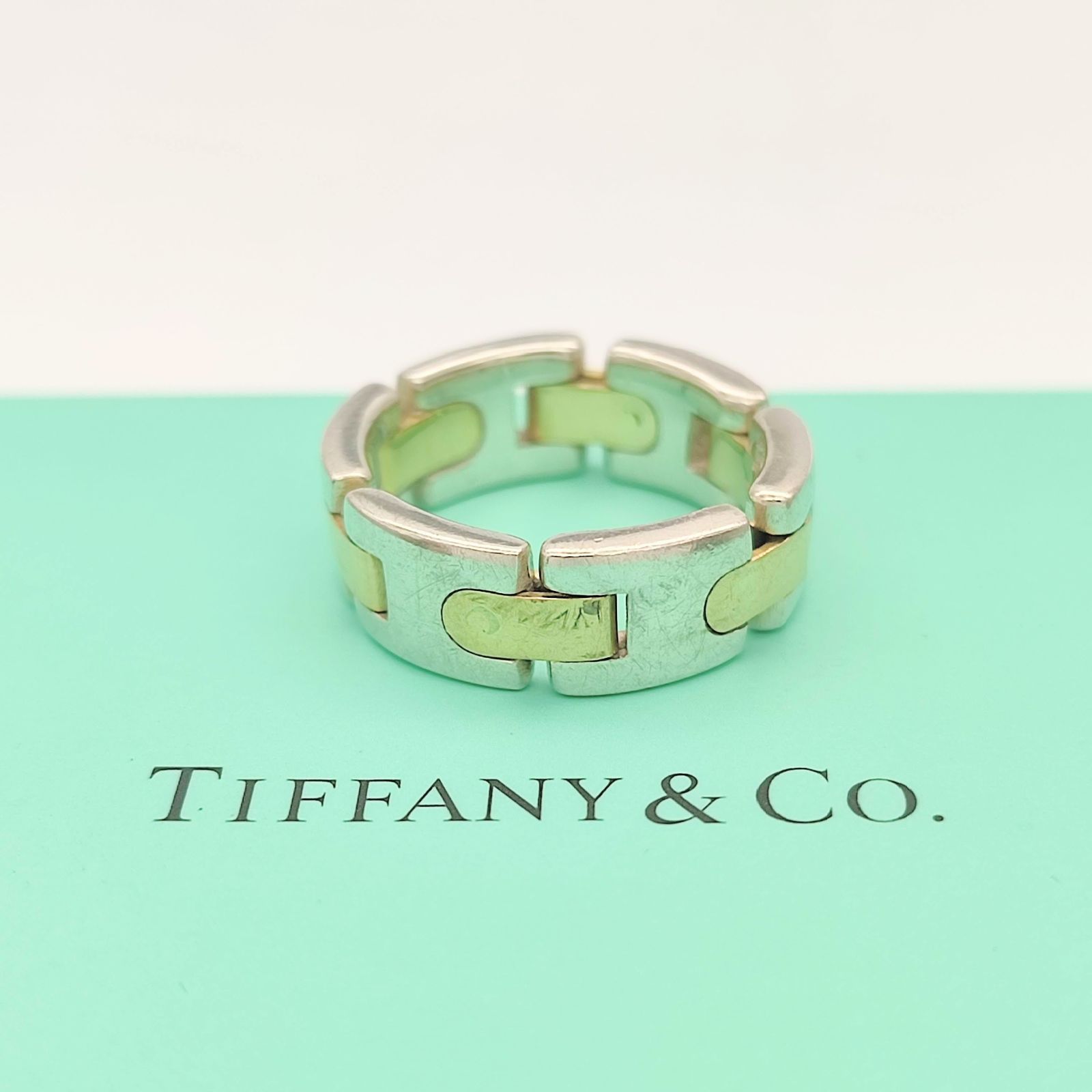 美品】Tiffany ティファニー Hリンク コンビ リング 750×シルバー925