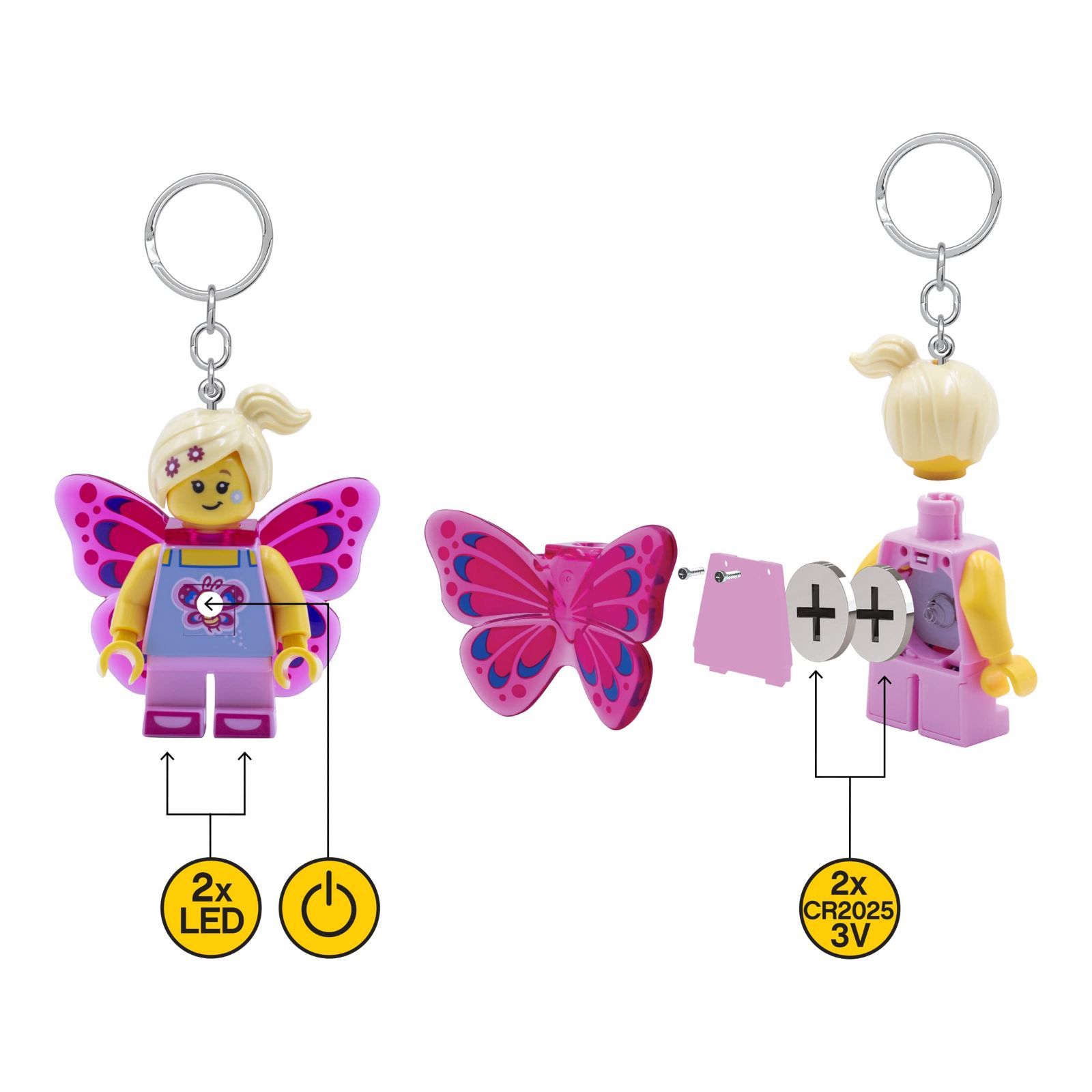 IQ アイコニック バタフライ ガール キーホルダー LEDキー