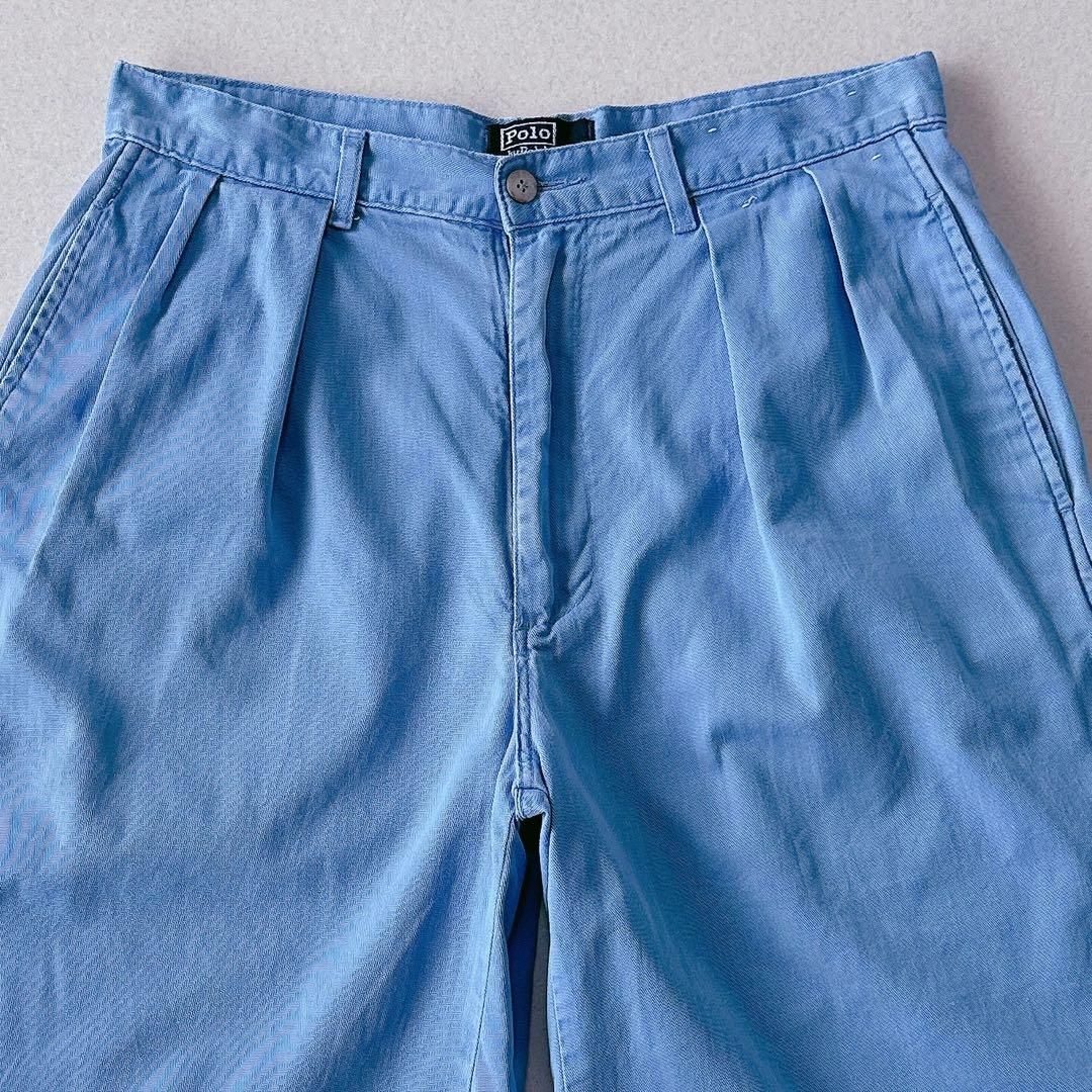 90s USA製 ラルフローレン ツータック チノショーツ ハーフパンツ
