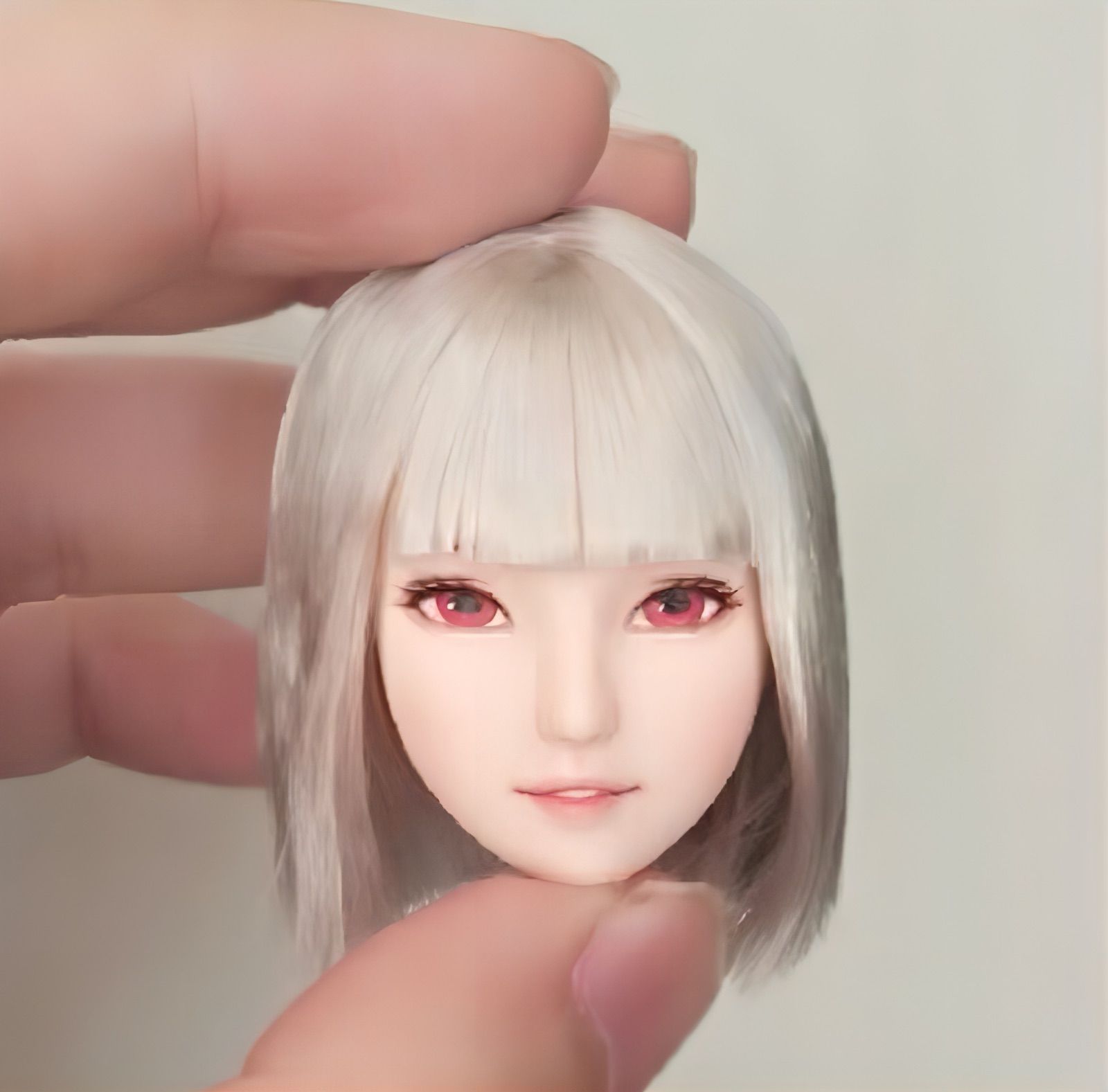 1/6 フィギュアヘッド 白銀アッシュ 美少女 ハンドメイドモデル