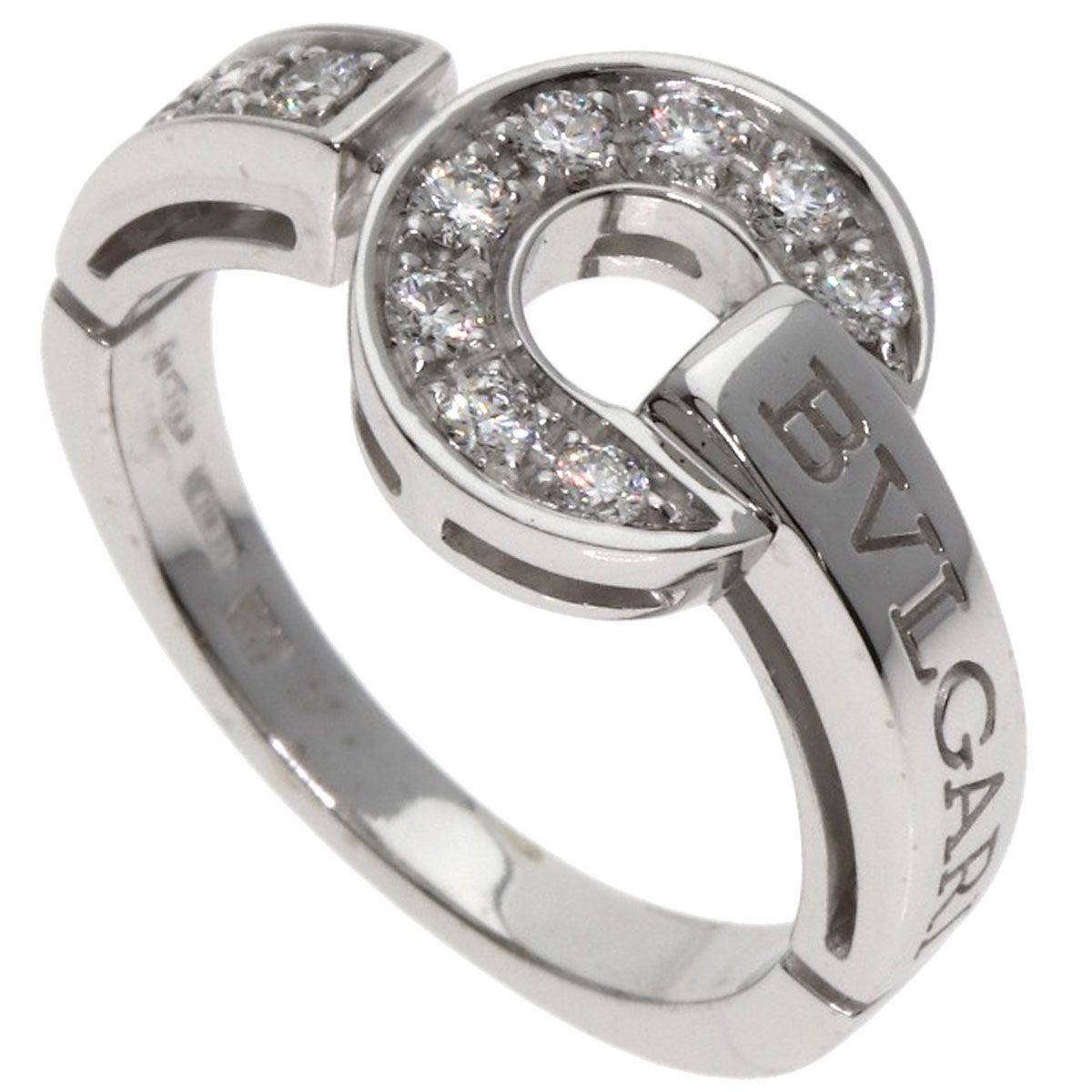 BVLGARI ブルガリ ブルガリブルガリ ダブルロゴ ダイヤモンド リング 指輪 K18WG レディース