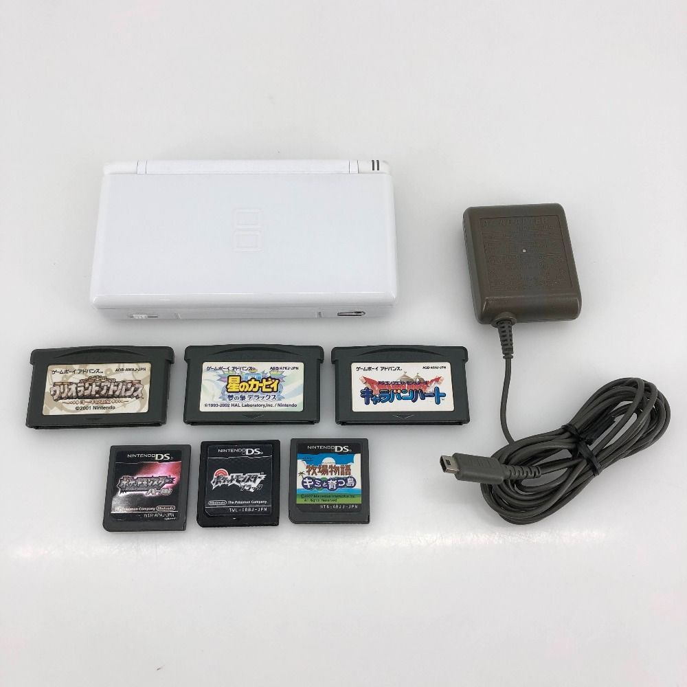 05w15774T DSLite ニンテンドー DSLite ホワイト 本体のみ ＋ 充電器 ソフトのみ6本 ポケモン他 ＊動作 済み＊ 品