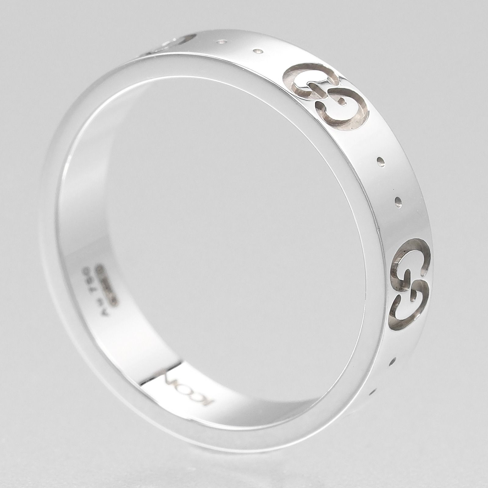 GUCCI】グッチ アイコン K18ホワイトゴールド 10.5号 レディース 3.8g  