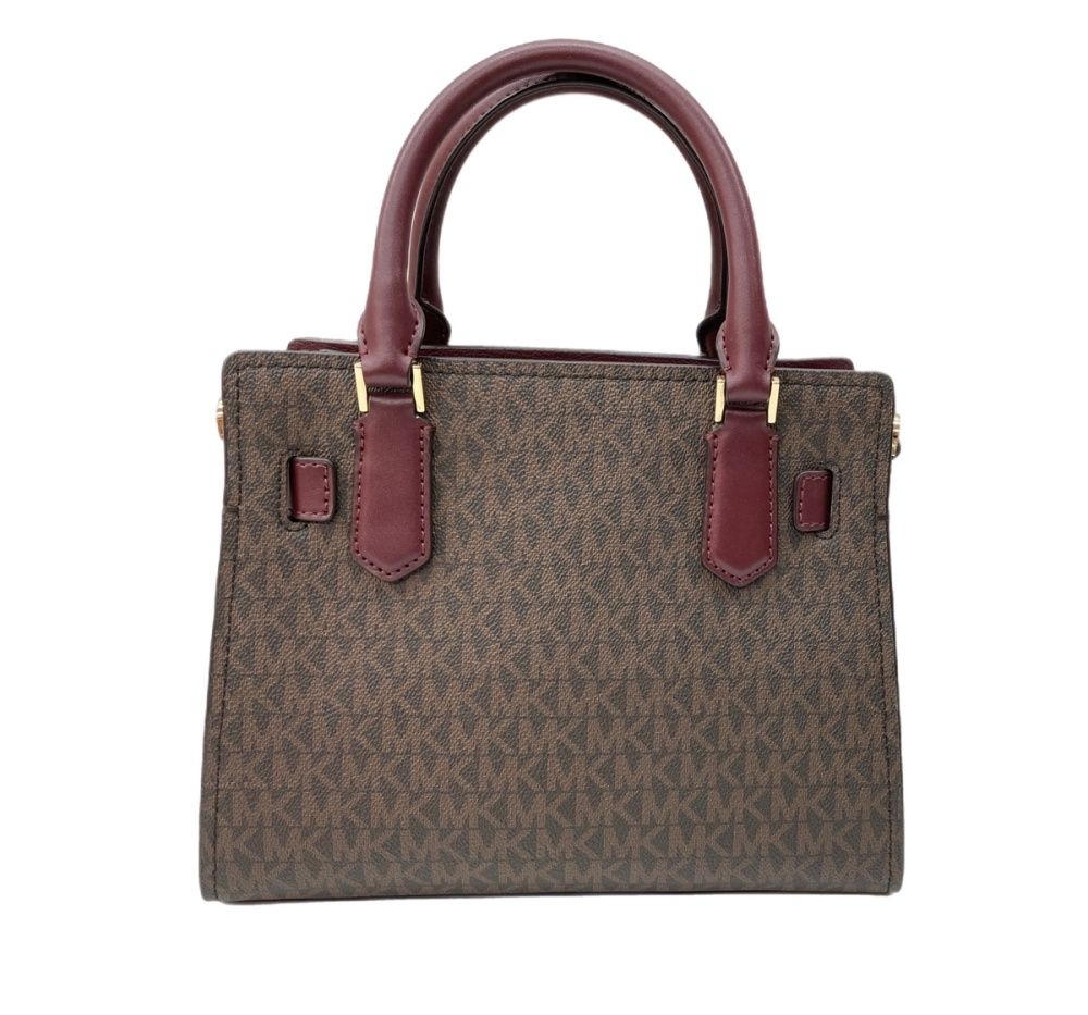 マイケルコース ショルダーバッグ サッチェル スモール 総柄 ブラウン