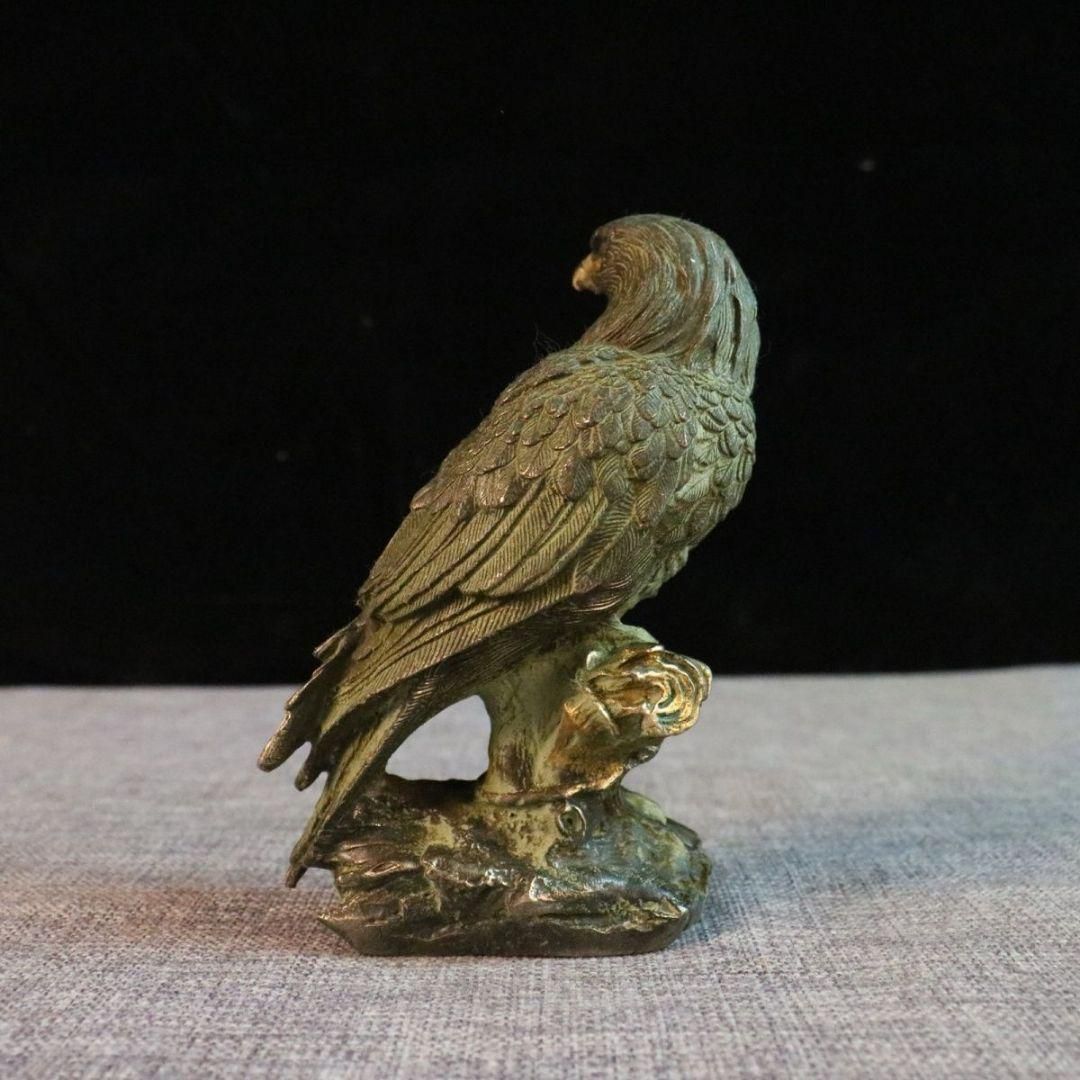 銅器 大展宏図 雄鷹展翅 家庭 応接間 事務室 装飾品 置物 鷹の