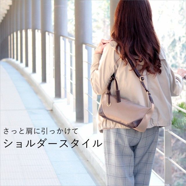 ショルダーバッグ レディース ナイロン 本革 L1725 LIME ライム ミニショルダー 軽量 撥水 チョコ 茶色 ブラウン