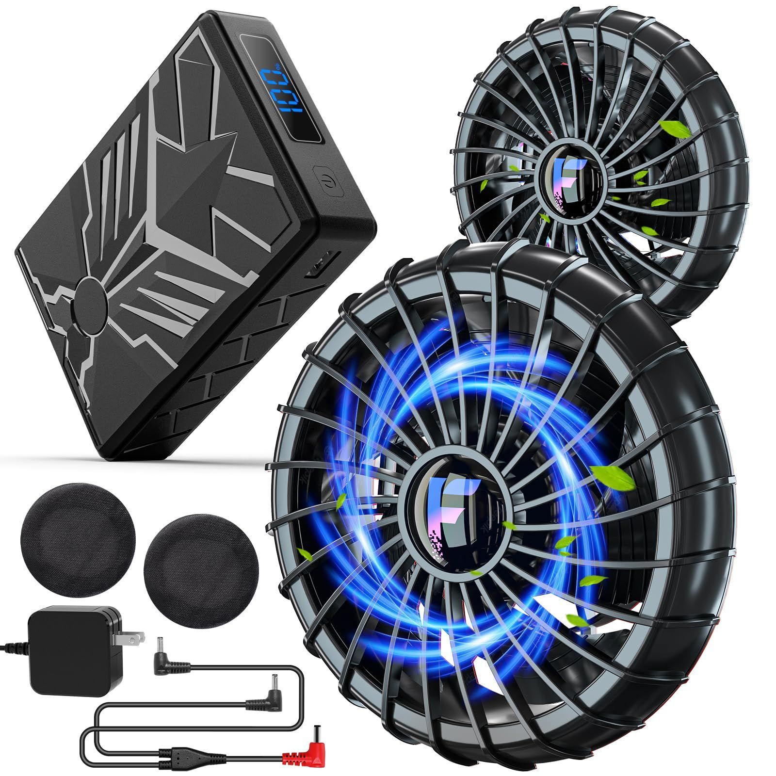 3D曲面導流 マルチモード 高性能 21700型 BURTLE|バートルファンに完全対応 超高速充電 日本製ブラシレスモーター 熱中症対策 ファンバッテリーセット超高出力 暑さ対策 空調作業着用 空調作業服 90mm作業服穴径対応 50V PSE認証済