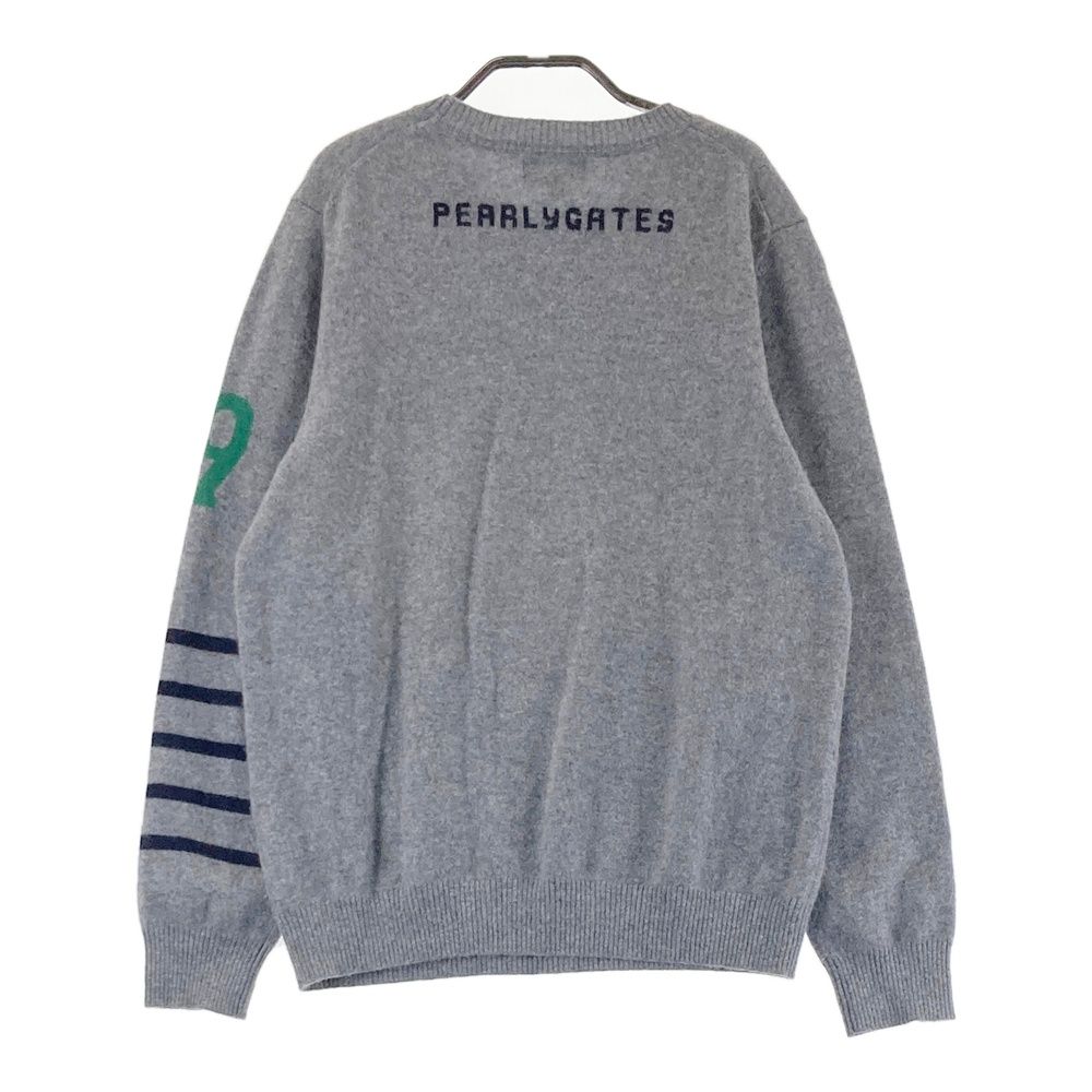 パーリーゲイツ カシミヤ100% ニットセーター グレー メンズ サイズ5