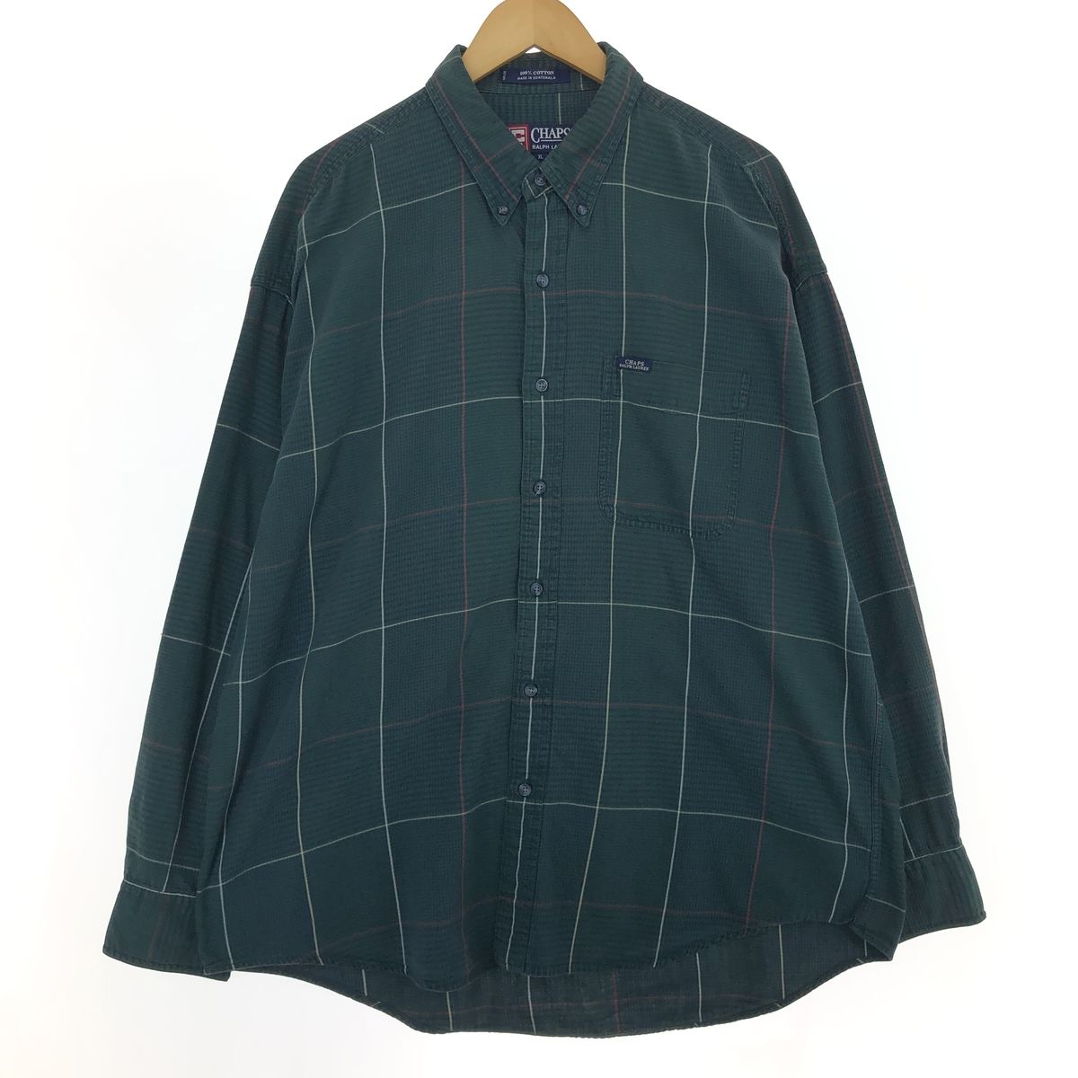 古着 90年代 ラルフローレン Ralph Lauren CHAPS チャップス 長袖 ボタンダウンチェックシャツ メンズXL ヴィンテージ/eaa461969