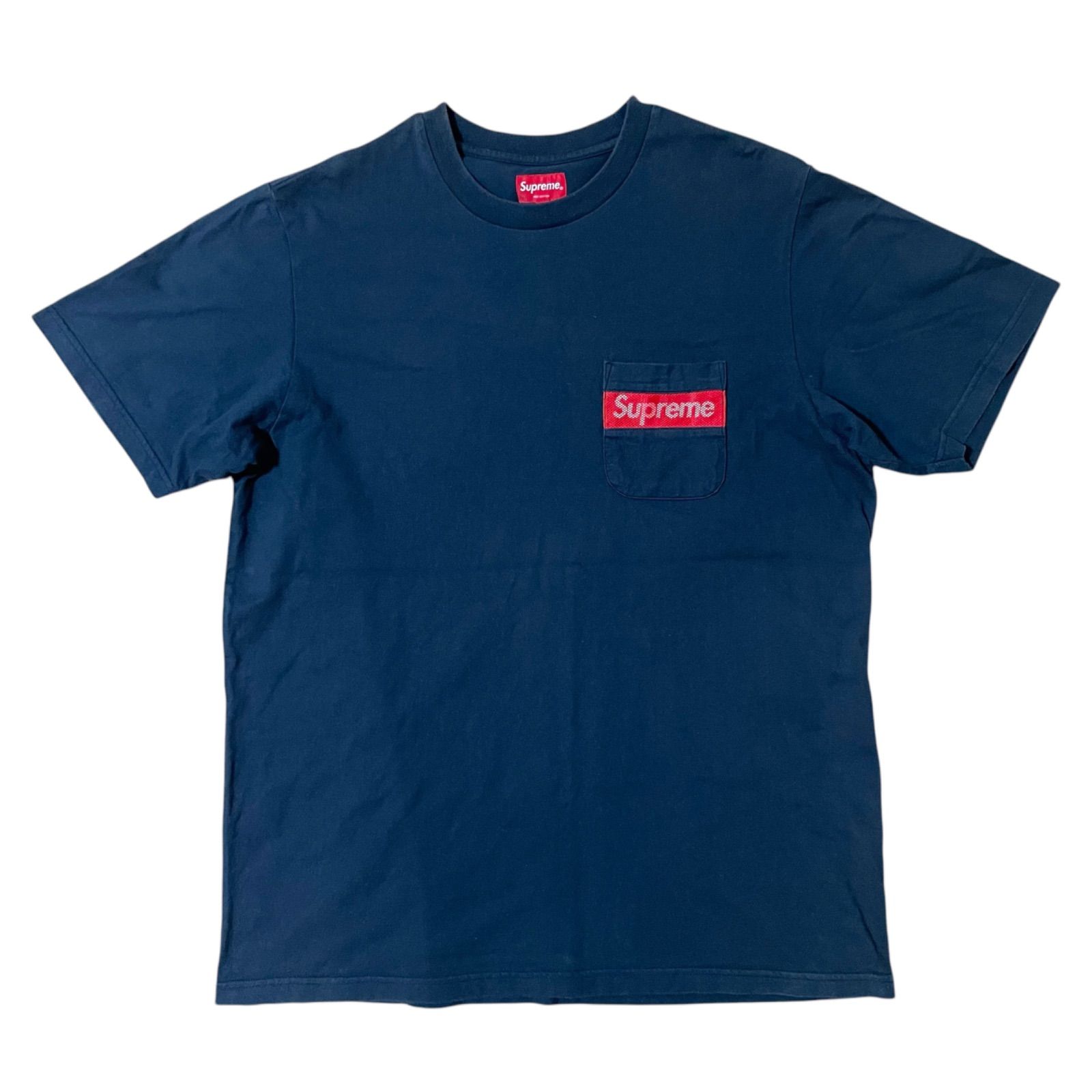 新品未使用　国内正規品　19SS　Supreme mesh stripe pocket tee　Ｍ　白　メッシュ　ポケット　Tシャツ　シュプリーム　人気
