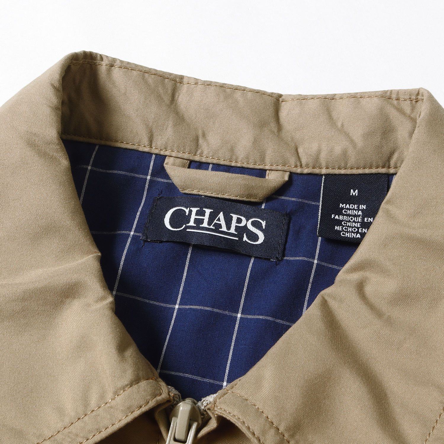 【CHAPS】チャップス ベージュスウィングトップ Sサイズ チェックブルゾン 古着 チャップス CHAPS スイングトップ ブルゾン ジャケット