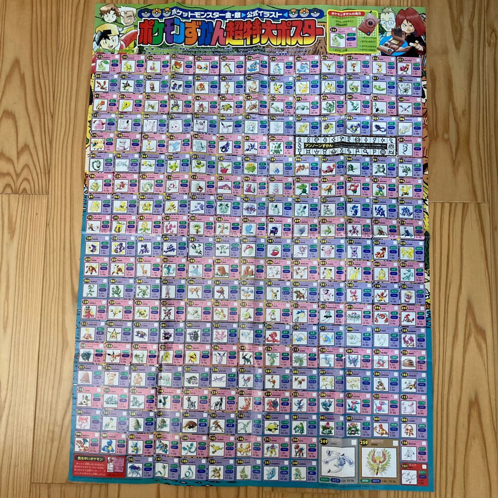 ポケモン金銀　超ビッグ図鑑ポスター　希少　レア　ラスト1点 ポケモン金銀 超ビッグ図鑑ポスター 希少 レア ラスト1点 - メルカリ